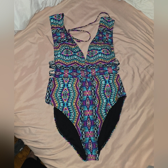 No Boundaries Other - Vibrant Geometric One-Piece Swimsuit